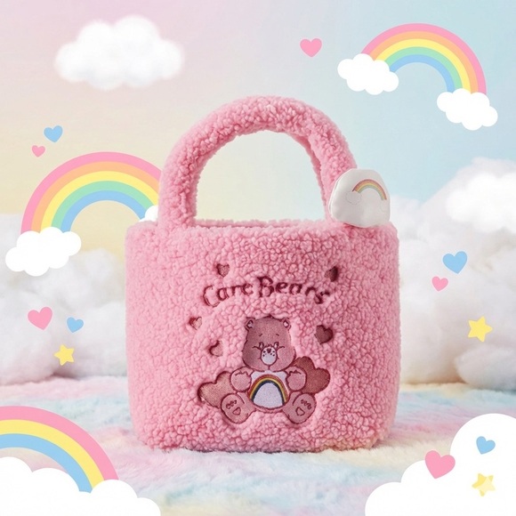 AUTHENTIC] CUTE CARE BEARS COLLECTION FROM MINISO GIFT KAWAI  AUTHENTIC ~ Miniso Care Bears Cheer Bear Plush Mini Tote Bag New With Tags ✨